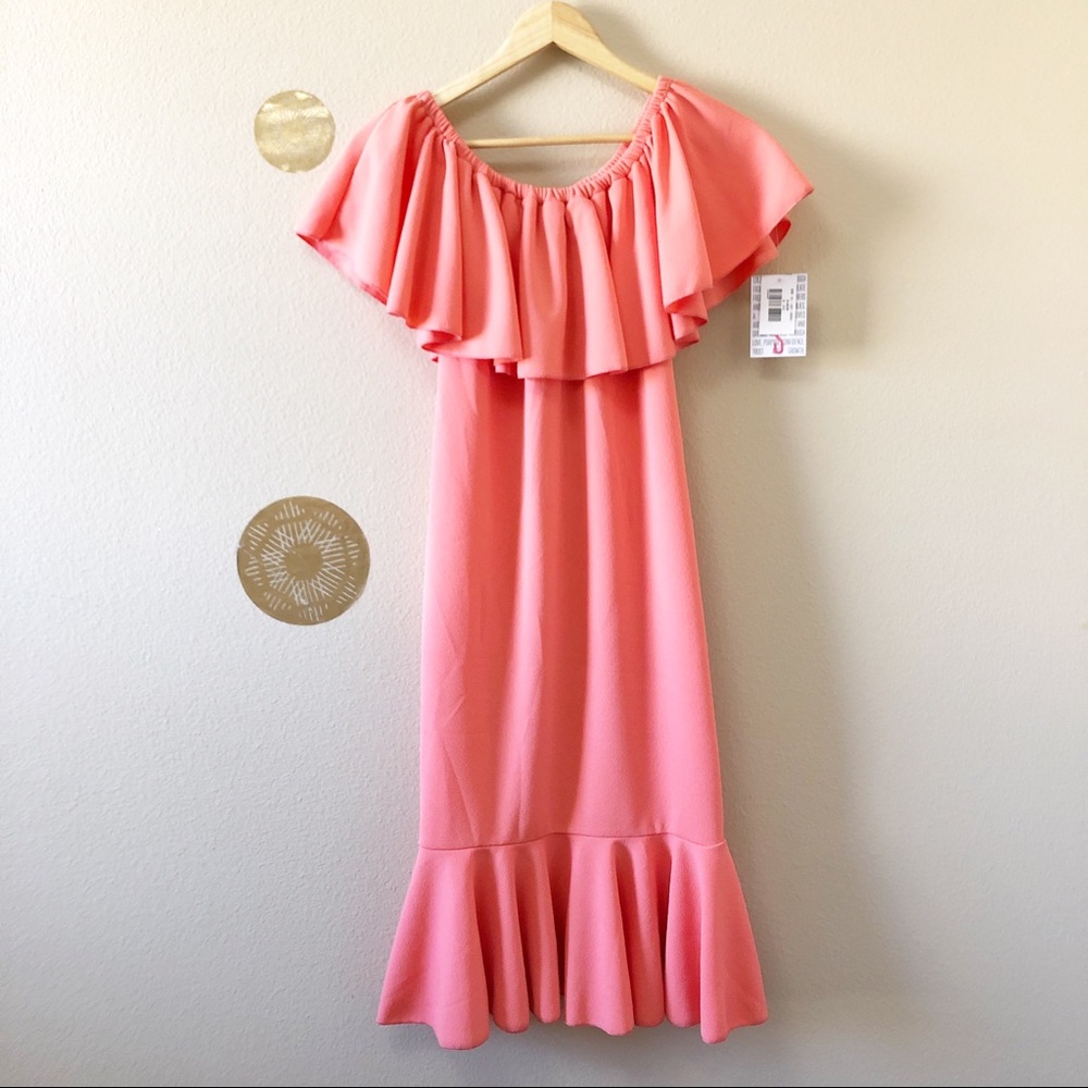 Lularoe Cici Dress in Coral